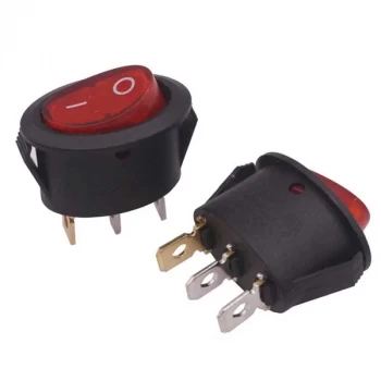 25mm Işıklı Oval ON-OFF Anahtar Switch 3P