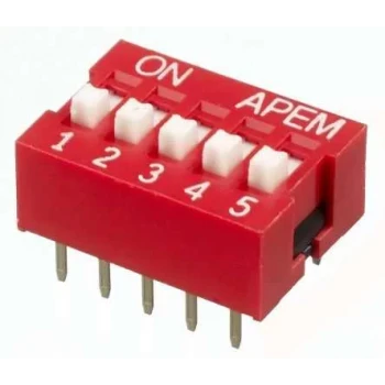 5 li Dip Switch 2.54mm ON-OFF