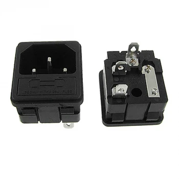 AC Power Supply Girişi (Güç Kaynağı) Konnektörü - Erkek - Sigortalı