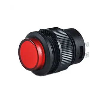 Buton - 16mm Işıklı ON-OFF Kalıcı Switch - KIRMIZI