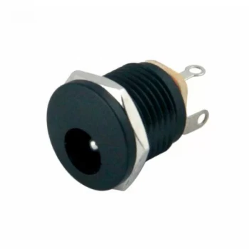 DC Şase 2.1MM - 2.5MM Yuvarlak Somunlu Barrel Konnektör Jak Girişi 12mm