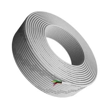 Dörtlü Telefon Kablosu - BEYAZ - 1 Metre