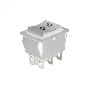 Geniş On-Off-On Oklu İki Tarafa Yaylı Anahtar - Beyaz