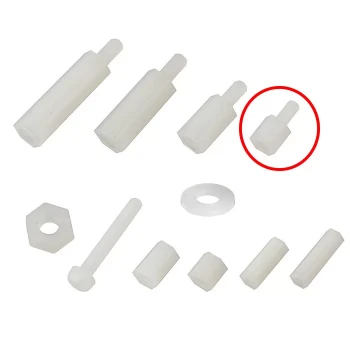 M3 x 25mm Plastik Aralayıcı Distans (BEYAZ) Dişi - Erkek M3*25+6mm