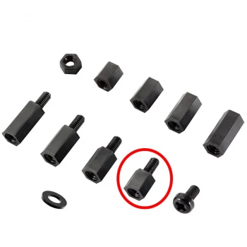 M3 x 25mm Plastik Aralayıcı Distans (SiYAH) Dişi - Erkek M3*25+6mm