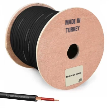 Mikrofon Kablosu Mono Siyah - 1 metre