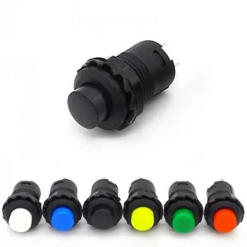 Push Buton Switch ON-OFF - 12mm SiYAH