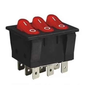 Üçlü Işıklı ON-OFF Anahtar Switch 9P