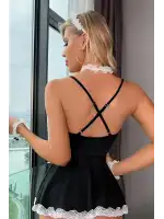 Mini Transparan Hizmetçi Kostüm