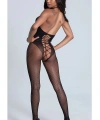 Kadın Siyah Özel Bölgesi Açık Baglamalı Fantazi Vücut Çorabı