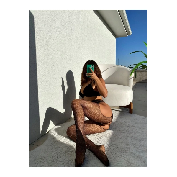 Taşlı Özel Bölgesi Açık Fantazi Vücut Çorap