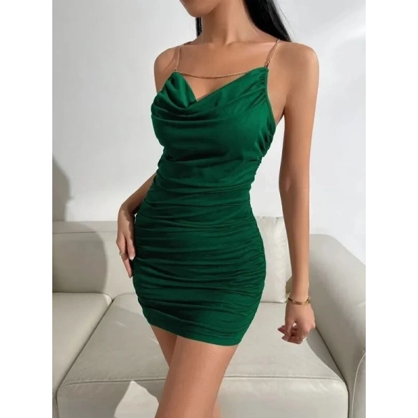 Zincirli Mini Elbise