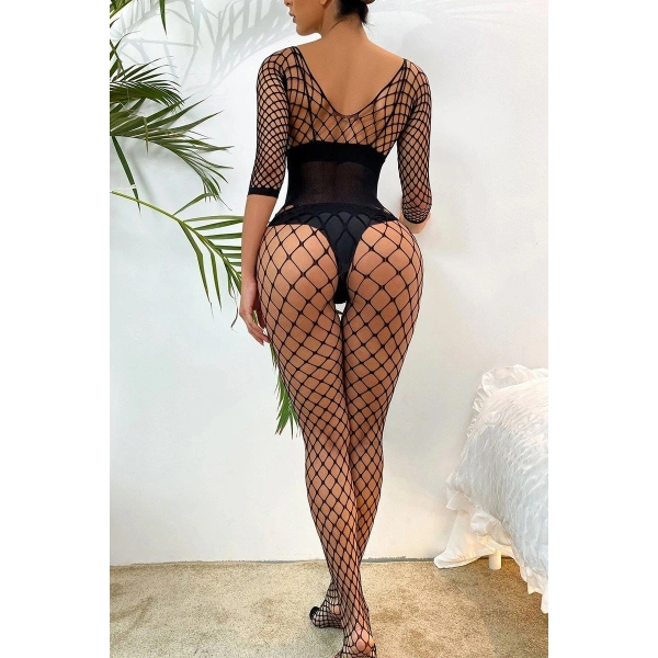 Kadın File Fantezi Özel Bölgesi Açık Vücut Çorabı