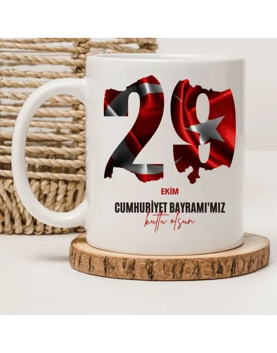29 Ekim Özel Baskılı Seramik Kupa Bayraklı
