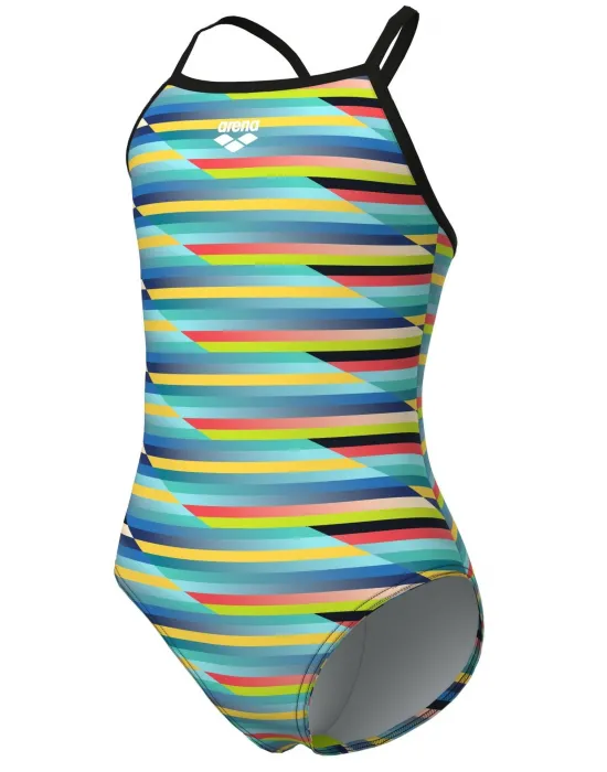 ARENA RACING STRIPE KIZ ÇOCUK YÜZÜCÜ MAYOSU 009006550