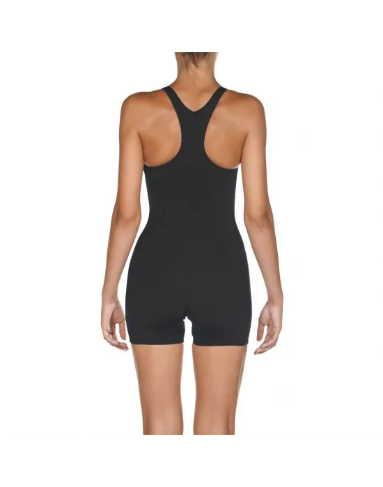 DRY DÜZ KADIN PAÇALI GÖĞÜS PEDLİ SİYAH ANTRENMAN MAYOSU