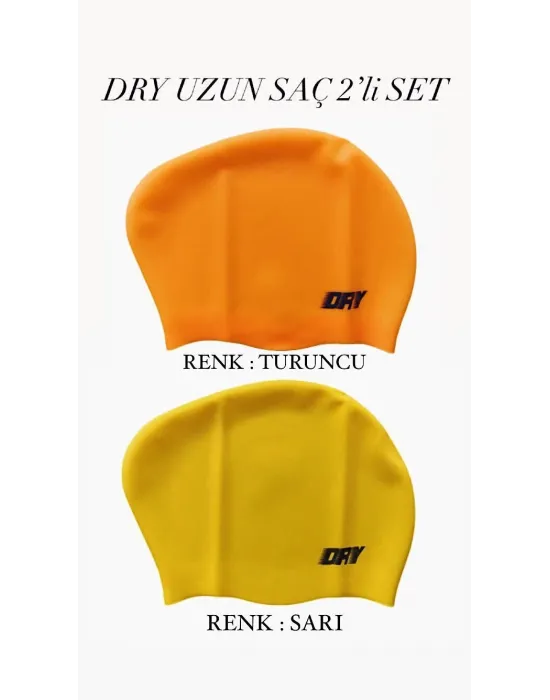 DRY UZUN SAÇ SİLİKON BONE 2Lİ SET ( TURUNCU - SARI )