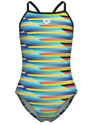 ARENA RACING STRIPE KIZ ÇOCUK YÜZÜCÜ MAYOSU 009006550