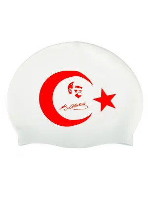 Ay Yıldız içinde Mustafa Kemal Atatürk ve İmza Baskılı Bone