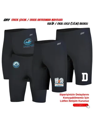 DRY BASKILI ERKEK DÜZ SİYAH ANTRENMAN MAYOSU