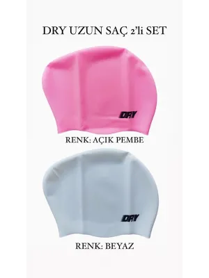DRY UZUN SAÇ SİLİKON BONE 2Lİ SET ( AÇIK PEMBE - BEYAZ)