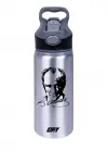 Mustafa Kemal  Atatürk ve İmzası Baskılı Gümüş 650 ml Matara
