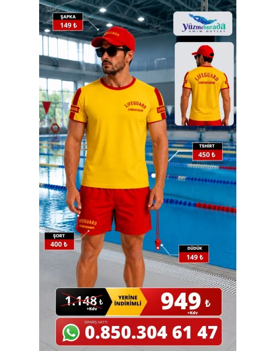 Cankurtaran Kıyafeti Takım -Bisiklet Yaka Tshirt-