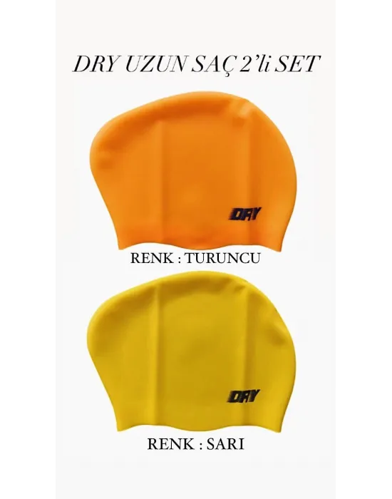 DRY UZUN SAÇ SİLİKON BONE 2Lİ SET ( TURUNCU - SARI )