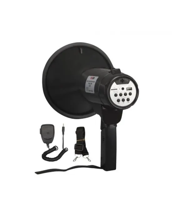 Megafon Mayklı Askılı EL Megafon 120 Watt MGF-120USB-BT (Şarjlı Bluetooth USB Siren Kayıt)