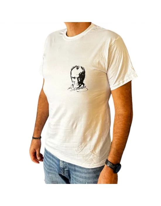 Mustafa Kemal Atatürk ve İmza Baskılı T-shirt