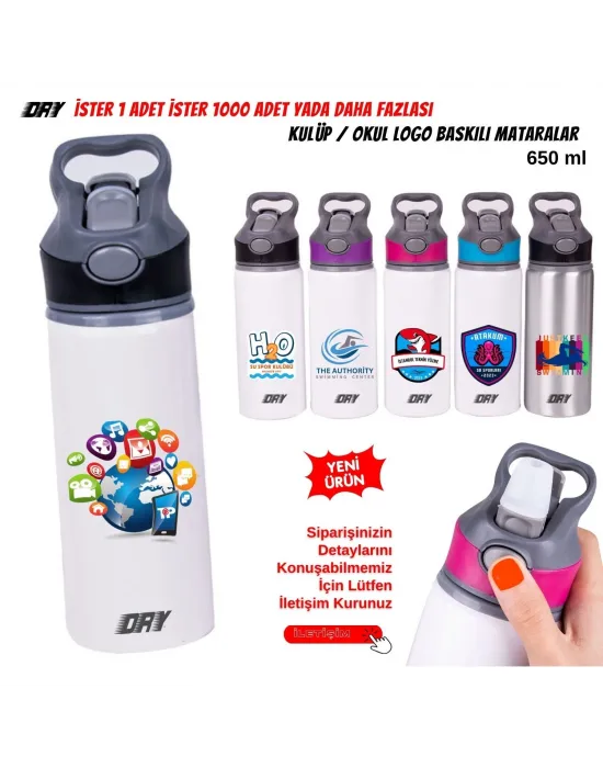 Okul ve Kulüplere Özel Baskılı 650 ml Matara