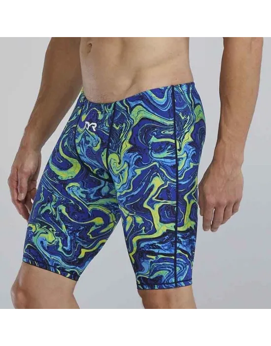 TYR ERKEK YARIŞ MAYOSU M THRESHER JAM HYP BLUE/GREEN TPHMN6AF487