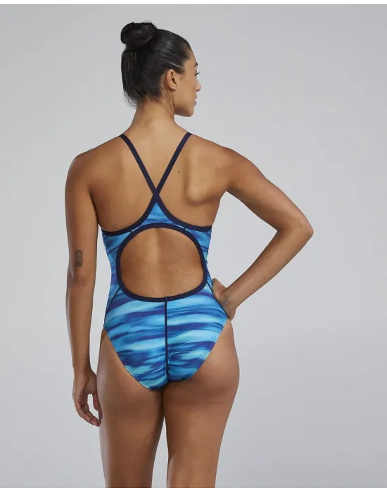 TYR KADIN YÜZÜCÜ MAYOSU W DMDFIT TECHNOWV BLUE/GREEN DTEC7A487