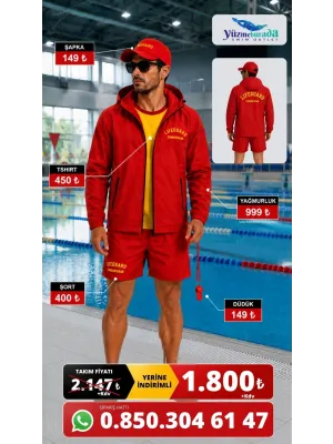 Cankurtaran Kıyafeti Takım -Bisiklet Yaka Tshirt ve Yağmurluk