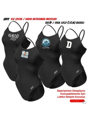 DRY KADIN DÜZ SİYAH ANTRENMAN MAYOSU