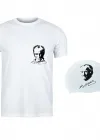Beyaz T-Shirt Mustafa Kemal Atatürk/İmza Baskılı  ve Bone
