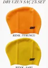 DRY UZUN SAÇ SİLİKON BONE 2Lİ SET ( TURUNCU - SARI )
