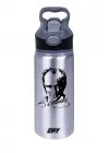 Mustafa Kemal  Atatürk ve İmzası Baskılı Gümüş 650 ml Matara