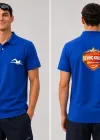 Sevinç Okulu Logo ve  Figür Baskılı Polo (Lacost) Yaka T-shirt Mavi