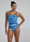 TYR KADIN YÜZÜCÜ MAYOSU W DMDFIT TECHNOWV BLUE/GREEN DTEC7A487