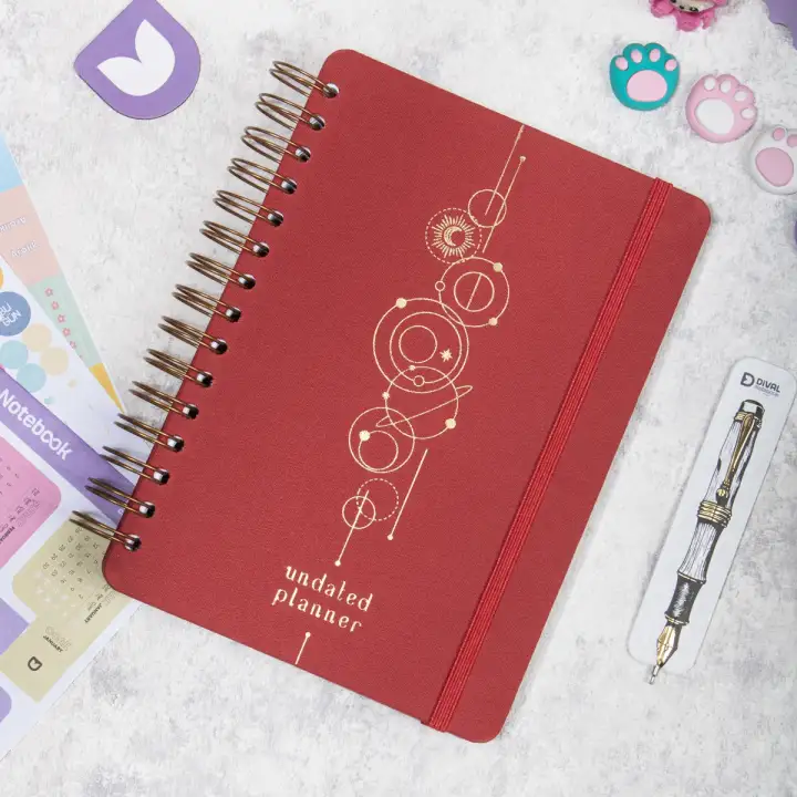 12li Tarihsiz Planlayıcı Ajanda Yılbaşı Hediye Seti - 15x21 cm - Kumaş Kapak