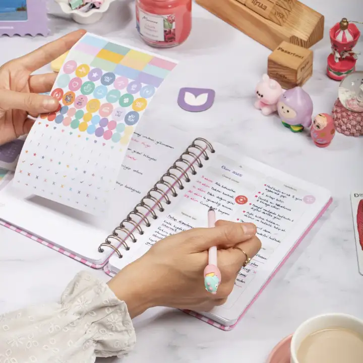 12li Tarihsiz Planlayıcı Ajanda Yılbaşı Hediye Seti - 15x21 cm - Kuşe Kapak