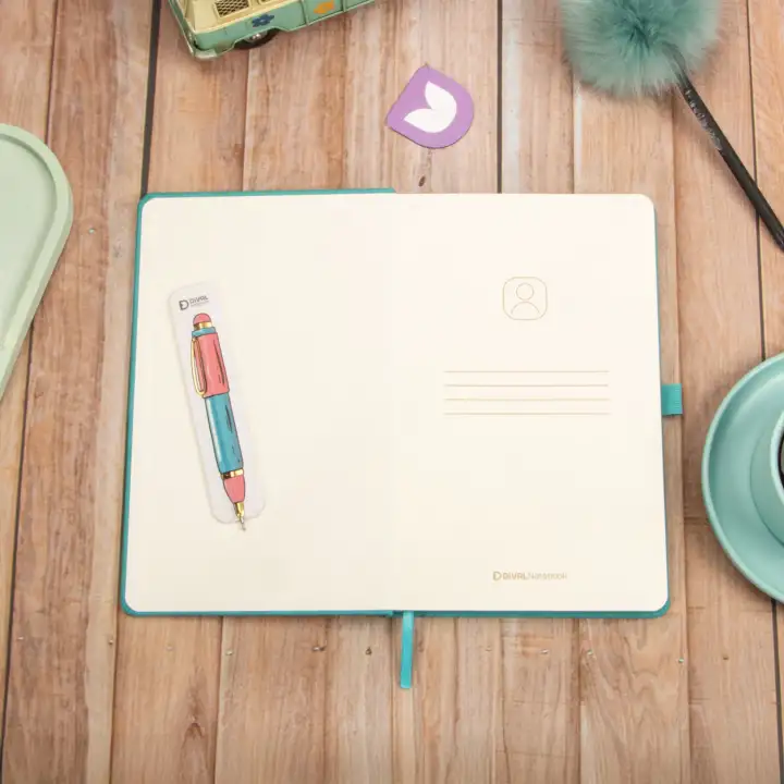 13x21 cm Turkuaz Deri Sert Kapak Noktalı Tarihsiz Dikişli Not Okul Defteri