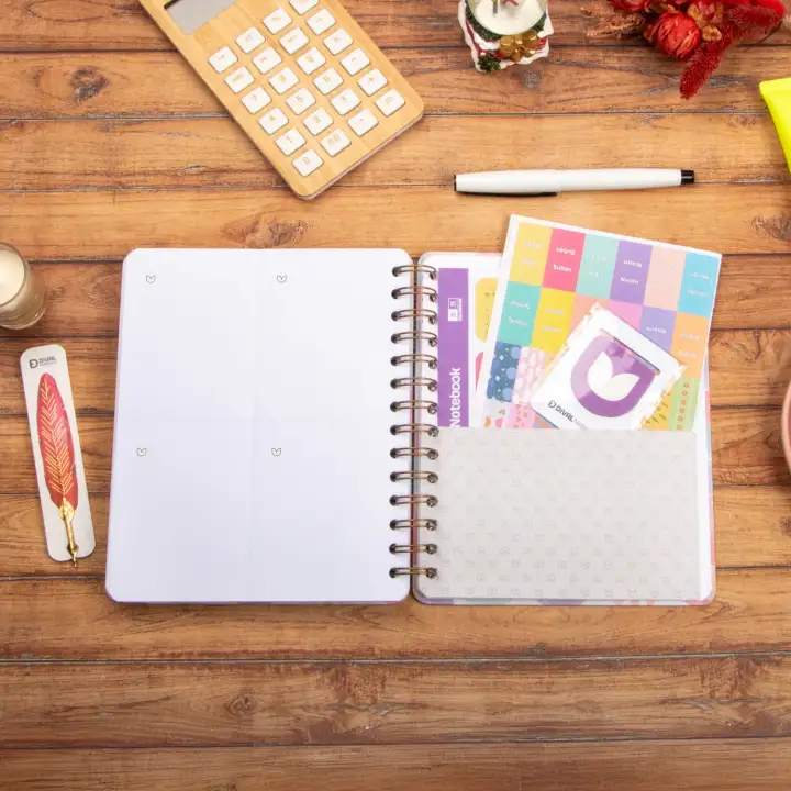 16,5x20 cm Ay Dede Sert Kapak Noktalı Tarihsiz Spiralli Not Okul Defteri