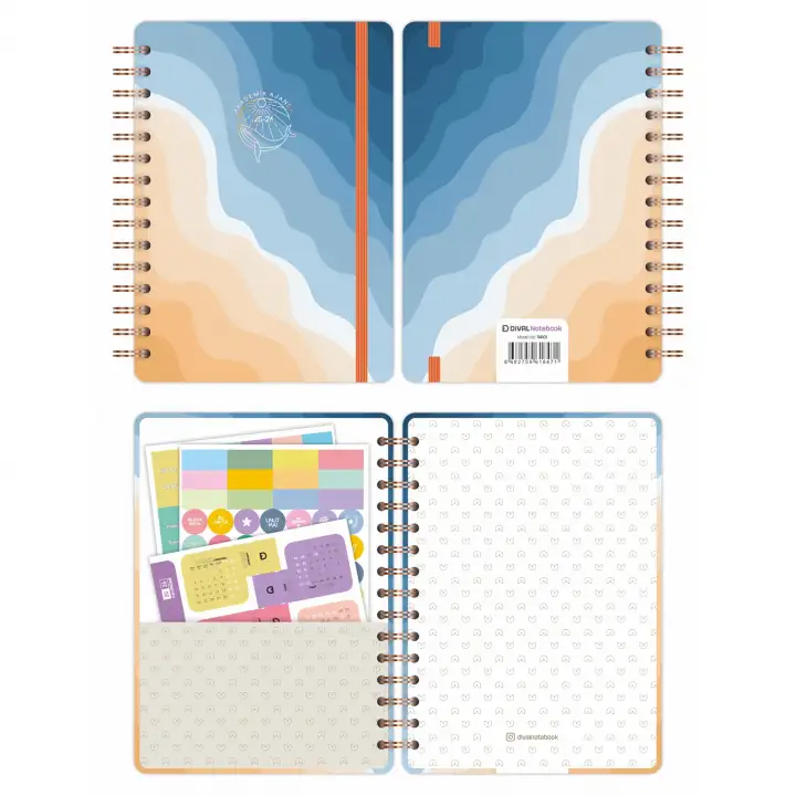 2025-2026 A5 Akademik Ajanda Spiralli Kuşe Kapak 16 Aylık - Okyanus Esintisi