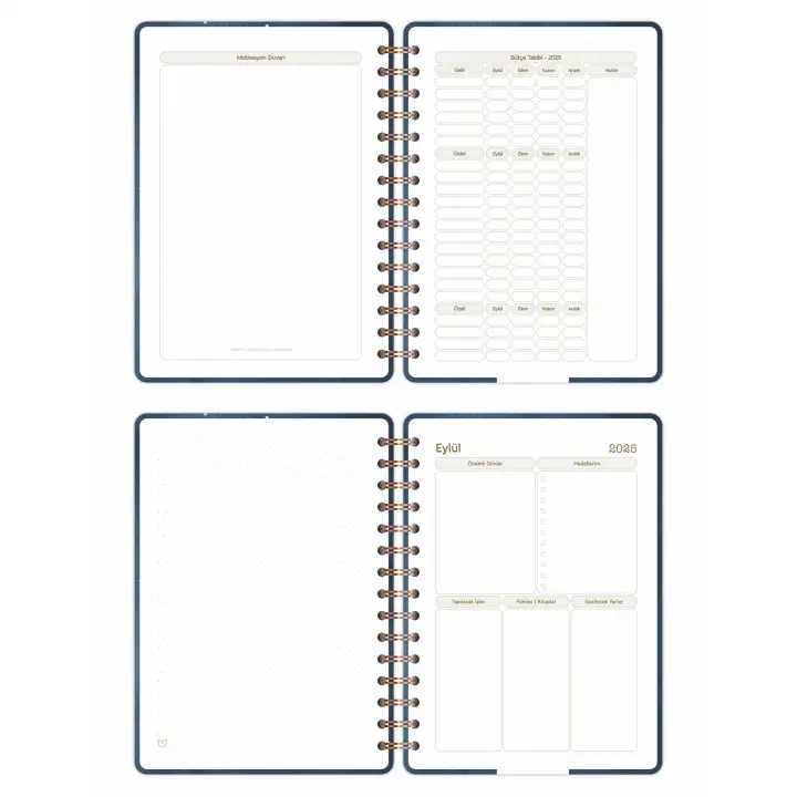2025-2026 A5 Akademik Ajanda Spiralli Kuşe Kapak 16 Aylık - Yıldızlı Gökyüzü
