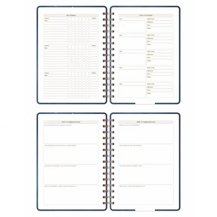 2025-2026 A5 Akademik Ajanda Spiralli Kuşe Kapak 16 Aylık - Yıldızlı Gökyüzü