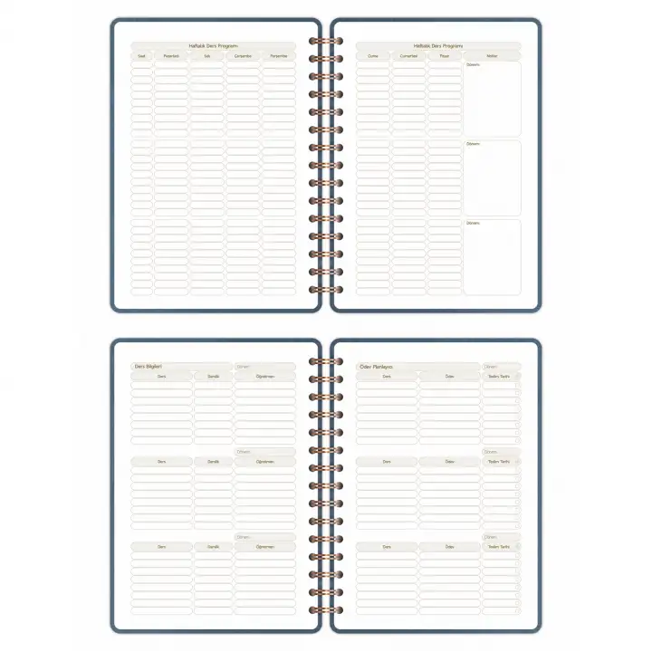 2025-2026 A5 Akademik Ajanda Spiralli Vegan Deri Kapak 16 Aylık - Antrasit