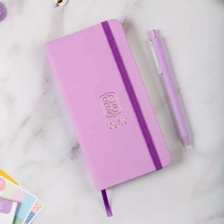 2026 Haftalık Ajanda 9x18 cm Sert Kapak - Lila