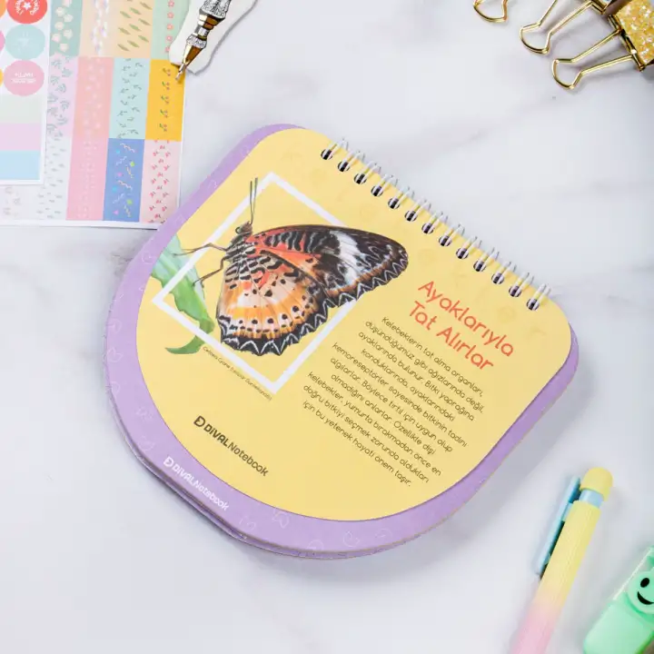 2026 Kelebekli Hacıyatmaz Masa Takvimi - Butterfly Serisi